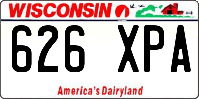 WI license plate 626XPA