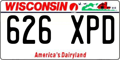 WI license plate 626XPD