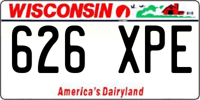 WI license plate 626XPE