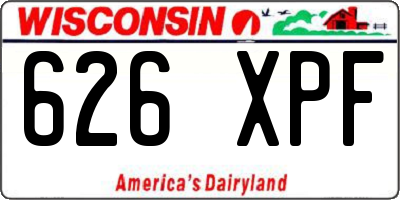 WI license plate 626XPF