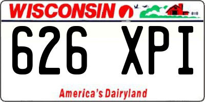WI license plate 626XPI