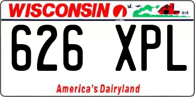 WI license plate 626XPL