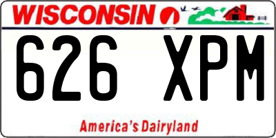 WI license plate 626XPM