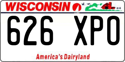 WI license plate 626XPO