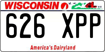 WI license plate 626XPP
