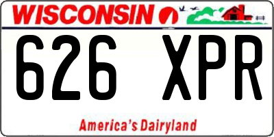 WI license plate 626XPR