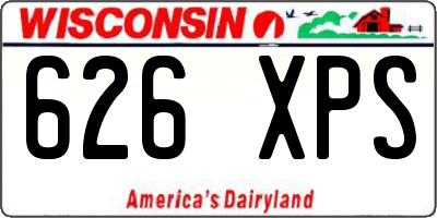 WI license plate 626XPS
