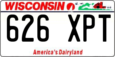 WI license plate 626XPT