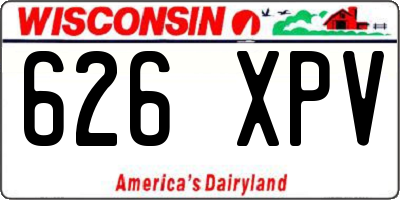WI license plate 626XPV