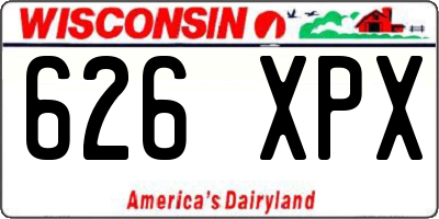 WI license plate 626XPX