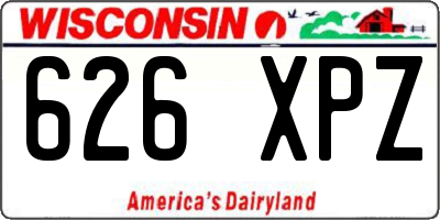 WI license plate 626XPZ