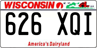 WI license plate 626XQI