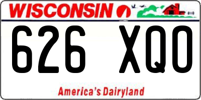 WI license plate 626XQO