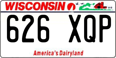 WI license plate 626XQP