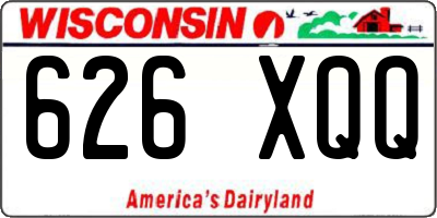 WI license plate 626XQQ