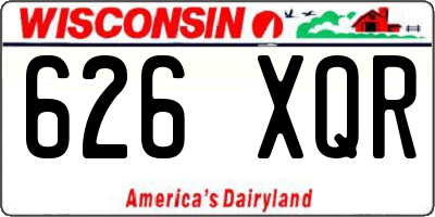 WI license plate 626XQR
