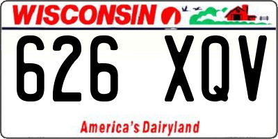 WI license plate 626XQV