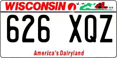 WI license plate 626XQZ