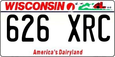 WI license plate 626XRC