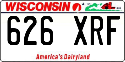WI license plate 626XRF