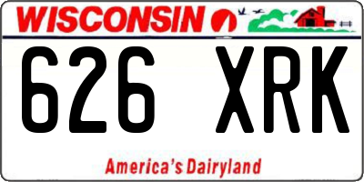WI license plate 626XRK