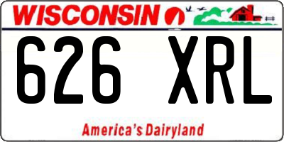 WI license plate 626XRL
