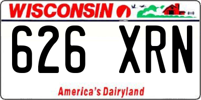 WI license plate 626XRN