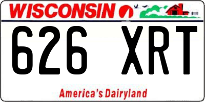 WI license plate 626XRT