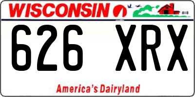WI license plate 626XRX