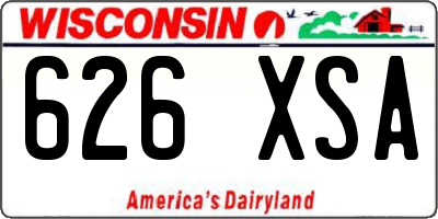 WI license plate 626XSA