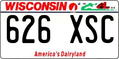 WI license plate 626XSC