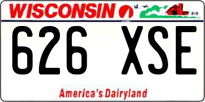 WI license plate 626XSE