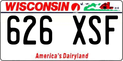 WI license plate 626XSF