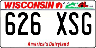 WI license plate 626XSG