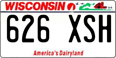 WI license plate 626XSH