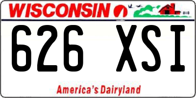 WI license plate 626XSI