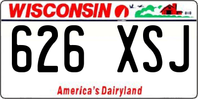 WI license plate 626XSJ
