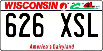 WI license plate 626XSL