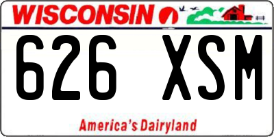 WI license plate 626XSM