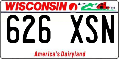WI license plate 626XSN