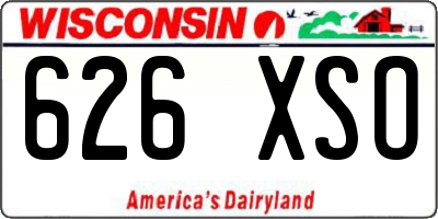 WI license plate 626XSO