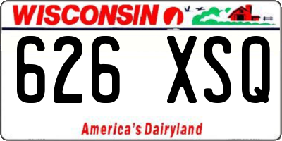 WI license plate 626XSQ