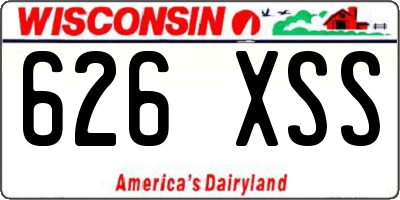 WI license plate 626XSS