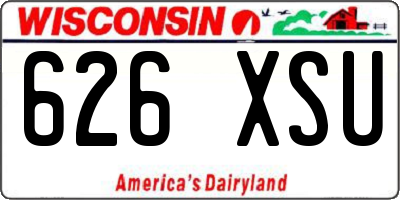 WI license plate 626XSU