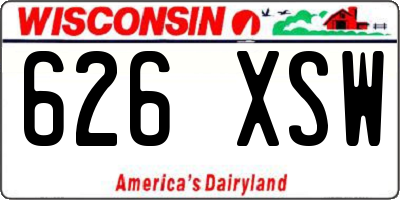 WI license plate 626XSW