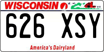 WI license plate 626XSY