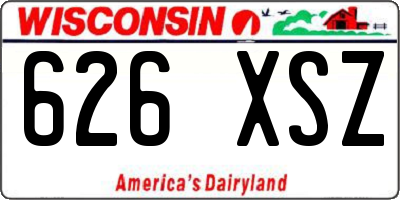 WI license plate 626XSZ