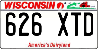 WI license plate 626XTD