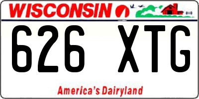 WI license plate 626XTG