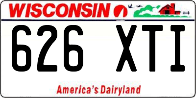 WI license plate 626XTI